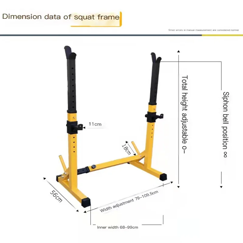 One Piece Barbell Squat Rack Stand For Adult Steel Barbell Stand Weight Lifting Adjustable Height Exercise At Home