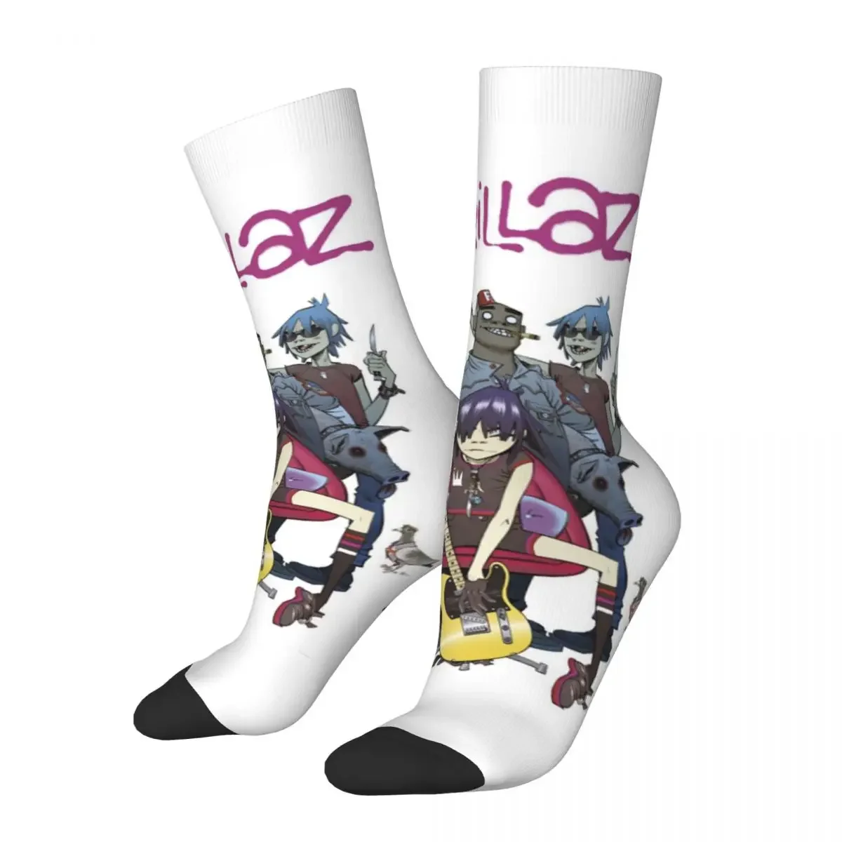 

New Men's Socks Harajuku Music Band Gorillaz Basketball Socks High Quality Women's Happy Socks Spring Summer Autumn Winter