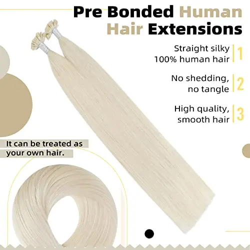 Ugeat Utip Hair Extensions Capelli Umani Biondi Pre Bonded Cheratina Extensions Capelli Umani Pre Bonded Fusion K Tip Alta Qualità