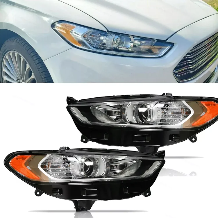 Ricambi auto di alta qualità per Ford Fusion 2013 2014 2015 2016 Fari per proiettori Sinistra + Destra cromati DS7Z-13008-D