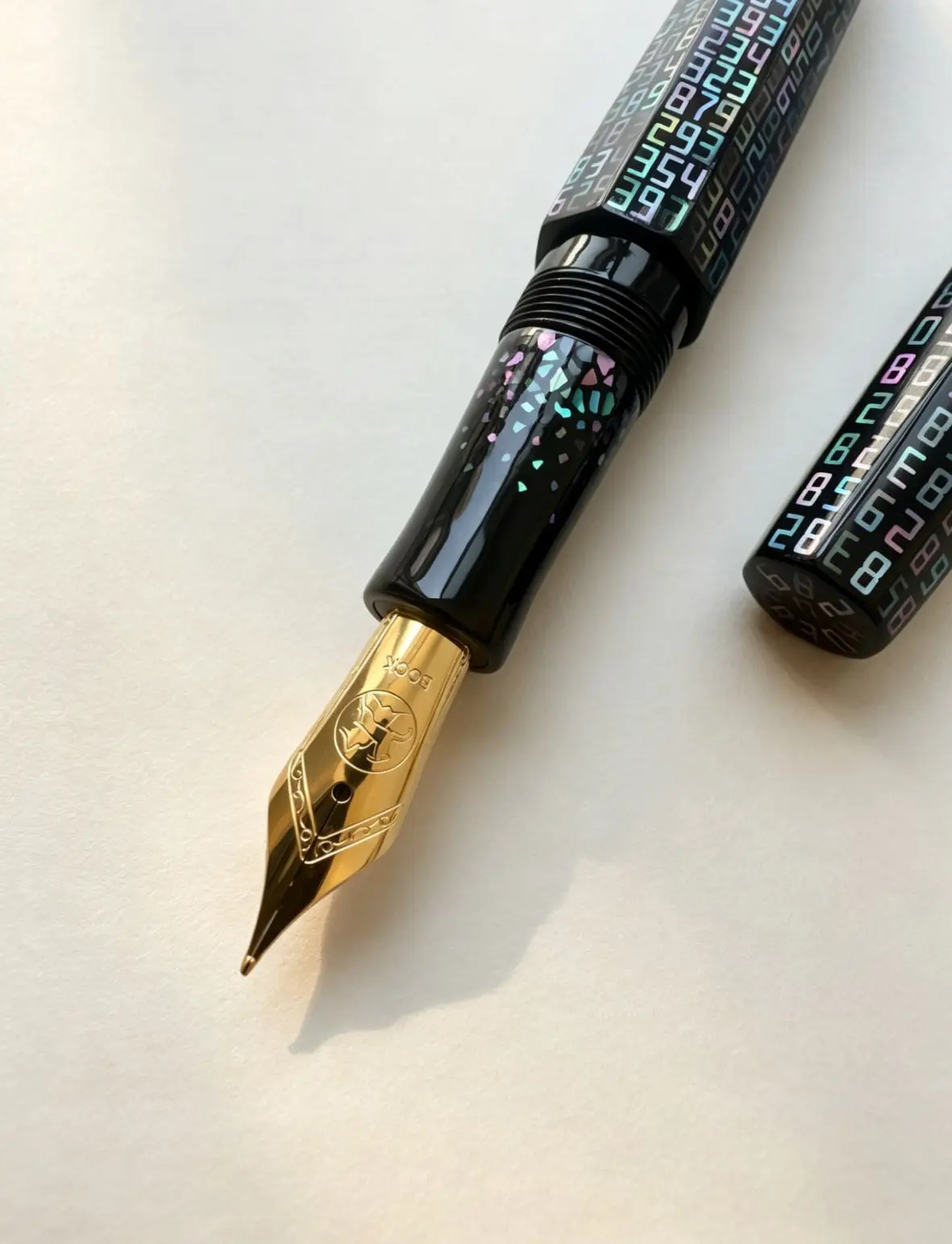 SELMY Intangible Heritage Handmade Urushi Lacquered Ebonite Number Raden Maki-e BOCK F Nib Fountain Pen Business Writing Gift