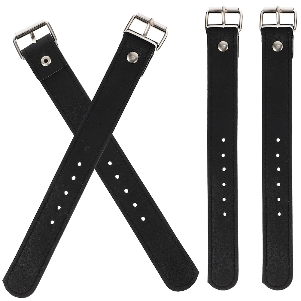 

2 Pairs Bike Front Basket Belts Black Adjustable Straps for Kids Bicycles Toddler Pu Durable Practical Cycling