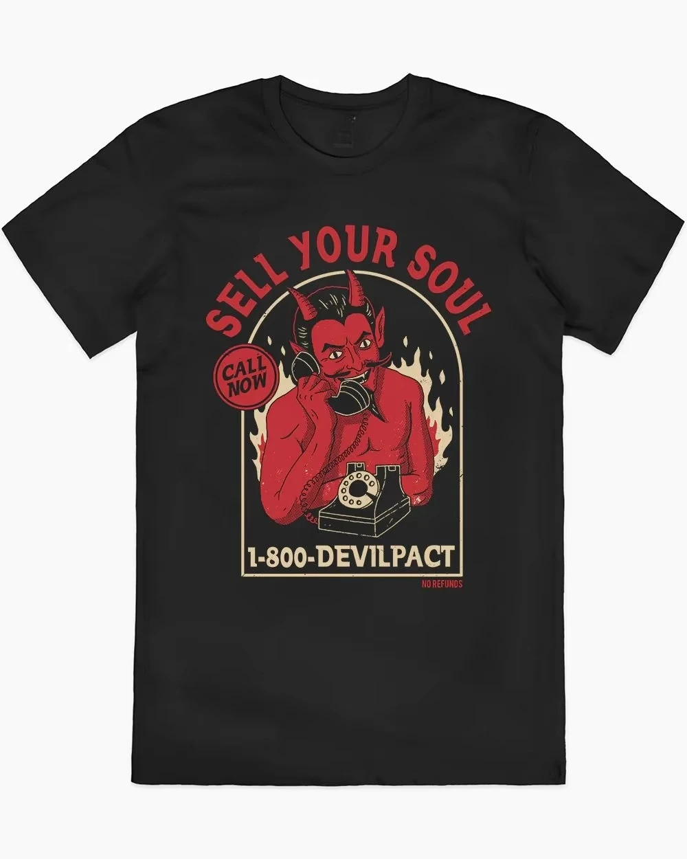 Dark Humor Sell Your Soul Cotton T Shirt Devil Graphic for Trendy Outfits and Edgy Enthusiasts Halloween Tee All Saints' Day