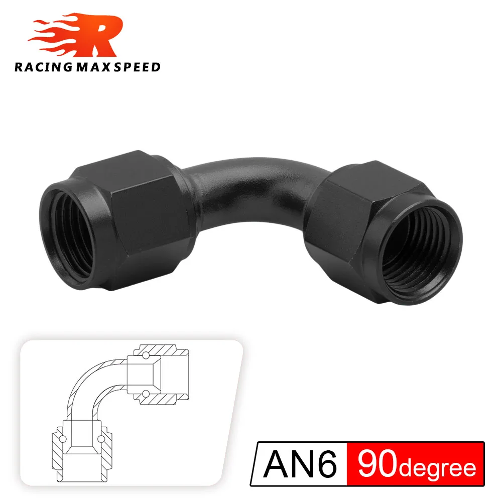 

Universal 0 90 Degree AN6 AN8 AN10 6AN 8AN Female to AN6 AN8 AN10 Female Hydraulic hose Elbow Oil Cooler Fitting Hose Fittings