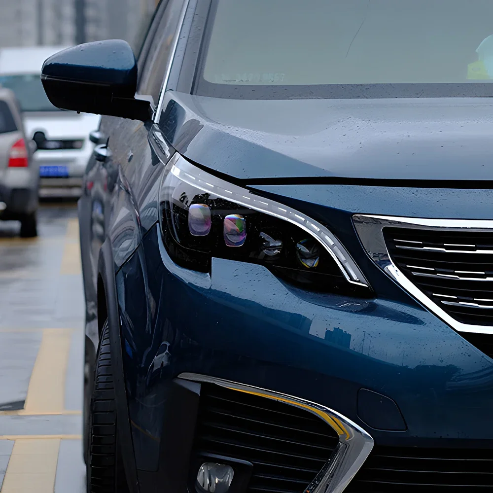 

For Peugeot 4008 5008 2017-2020 Car Front Headlight Assembly, Automatic Light Upgrade Crystal Design Projection with Four Lenses