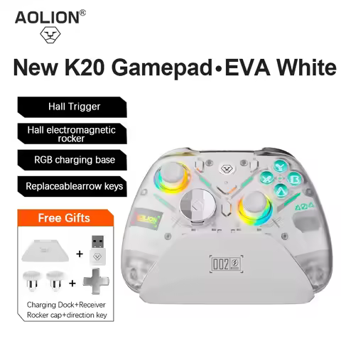 Aolion K20 For Switch 2 Wireless Gaming Controller Hall Effect Joystick Trigger Gamepad Magnetic Replacement Shell For PC/IOS