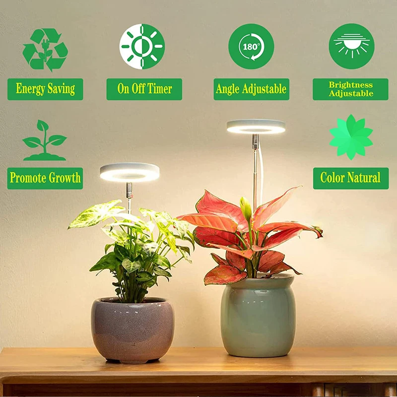 Lámpara Angel Ring Plant Light Sunlight Phytolamp de vivero USB (uno