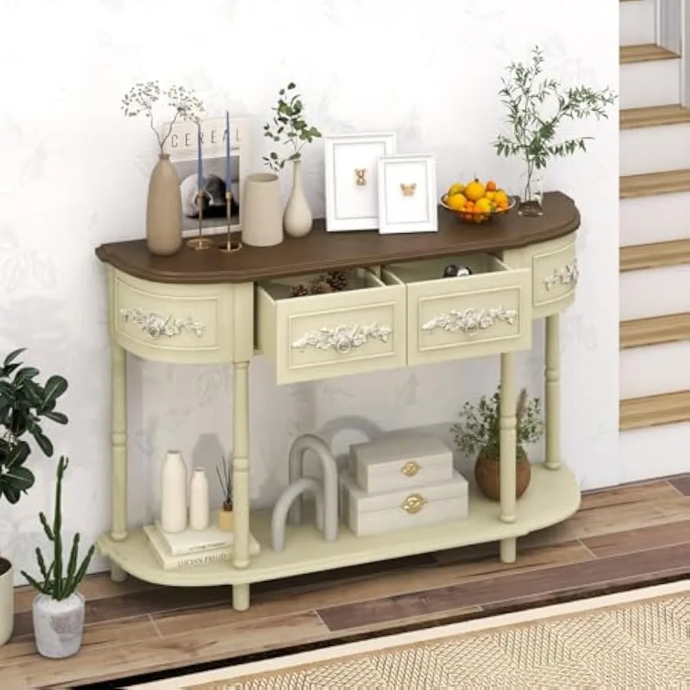 Retro Console Table with Drawers, 52