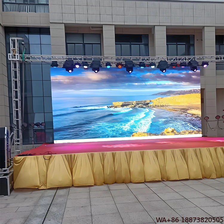 Display LED de alta qualidade P4.81 Tela externa à prova d'água 500 * 500mm Parede de vídeo de palco gigante para aluguel