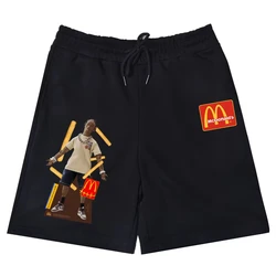 Rapper Cactus Jack French Fries Print Men Shorts Casual Shorts Fitness Exercise Beach Shorts Cotton Breathable Loose Shorts