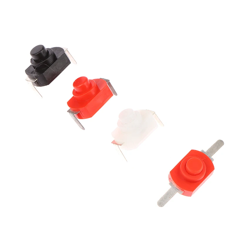 10pcs DC 1A 250V Black On Off Mini Push Button Switch for Electric Torch Black White Red