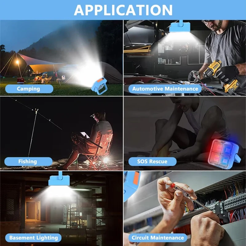 Holofote LED solar recarregável ABPQ - Holofote externo USB, lâmpada poderosa de construção de projetor para visibilidade aprimorada