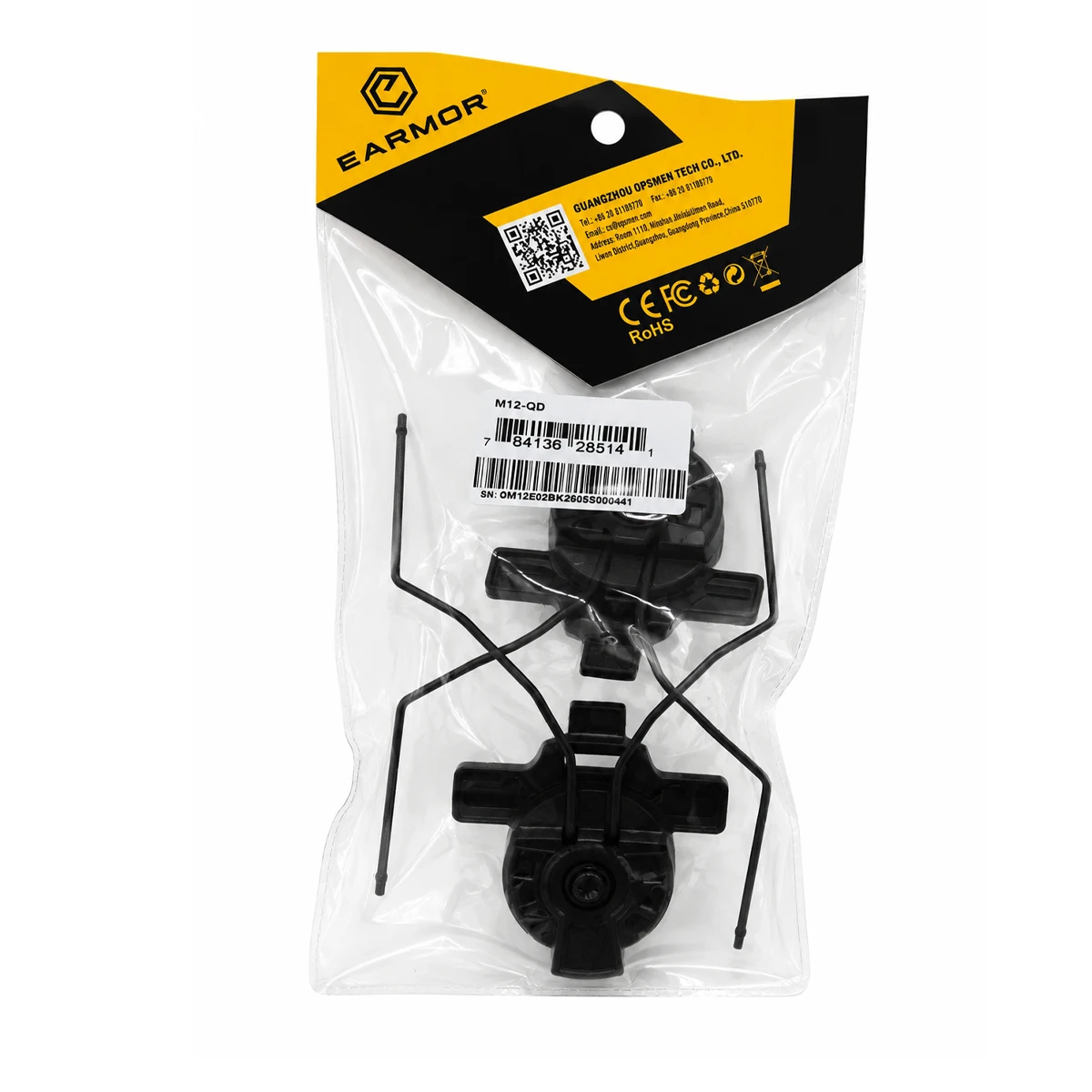 Earmor M12-QD EXFIL 3.0 Helmet Adapter Mount Tactical Shooting Earmuffs Headphone Tactical Accessories