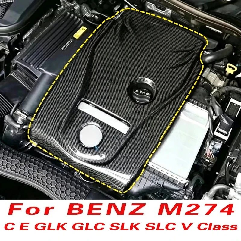 For Mercedes-Benz C E GLK GLC SLK/SLC V-Class Real Dry Carbon Fiber Engine Cover Trim W204 W205 W212 W213 X253 C253 R172 C205
