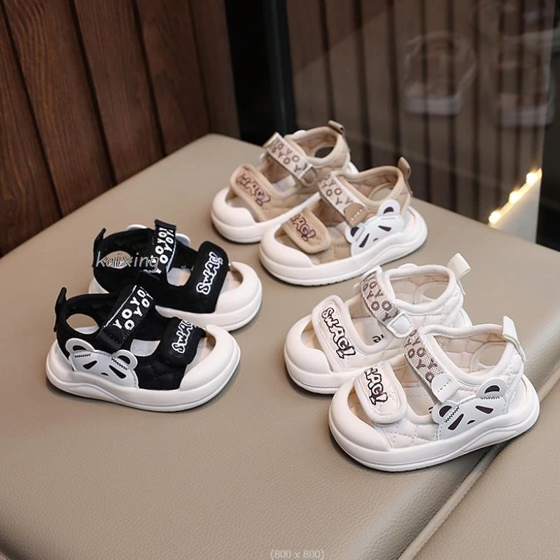 Breathable Big Panda Kids Sandals Boys Beach Shoes Girl Comfortable Cool Student Sportwear Flat Platform Sandals Children