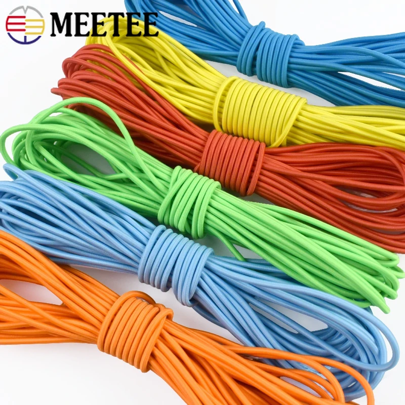 

5/10/20M 3mm Colorful Elastic Cord for HairBand Garment Shoes Rubber Band Waist Adjuster Drawstring Rope DIY Sewing Accessories