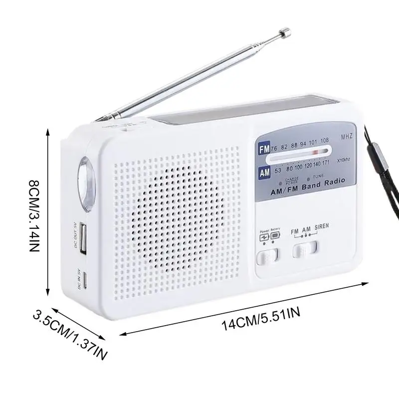 Радио на солнечной батарее для выживания на открытом воздухе, портативное оборудование для приема вещания, уличный аудиоплеер с фонариком для пеших прогулок, путешествий