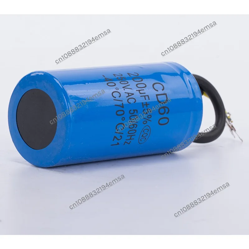 CD60 motor, AC motor, starting capacitor, double wire flat bottom repair parts 200uf 250v