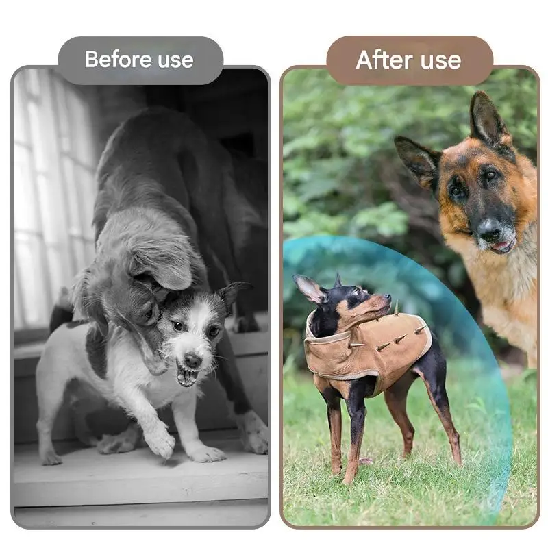 Dog Vest Genuine Leather Spiked Anti Bite Protective Vest Adjustable Metal Spike Small Dogs Puppy Outdoor Walking K9 Pet Supplie