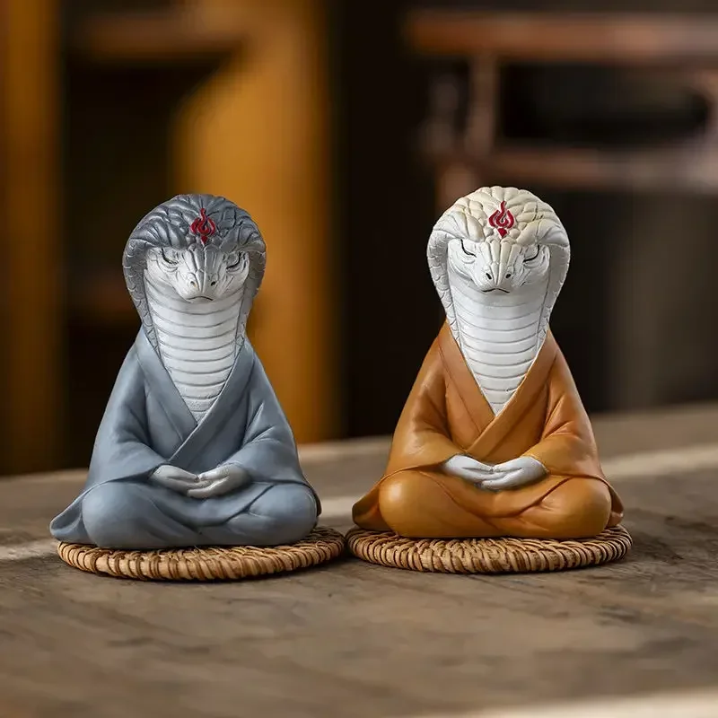 زخرفة ثعبان على الطراز القديم ، سطح مكتب بيثون الجنية ، راتنج الحظ ، زخرفة التميمة #2