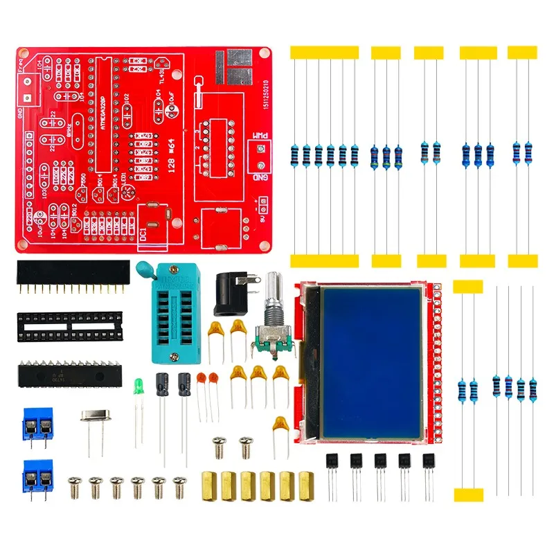 Graphic Transistor Tester DIY Kit LCR Triode ESR PWM Square Wave Signal Assembly Parts