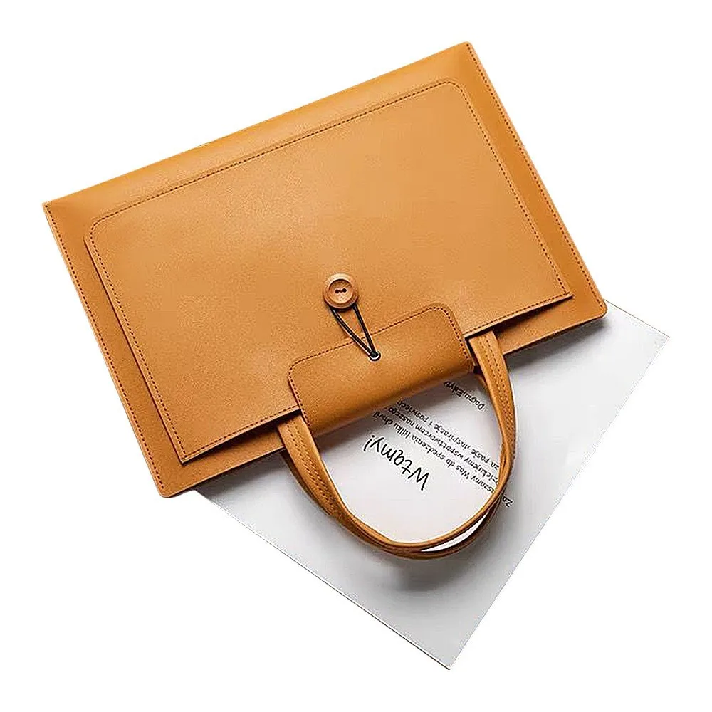 Pu leather computer storage bag  carry documents when you go out  computer tote bag  leather notebook briefcase
