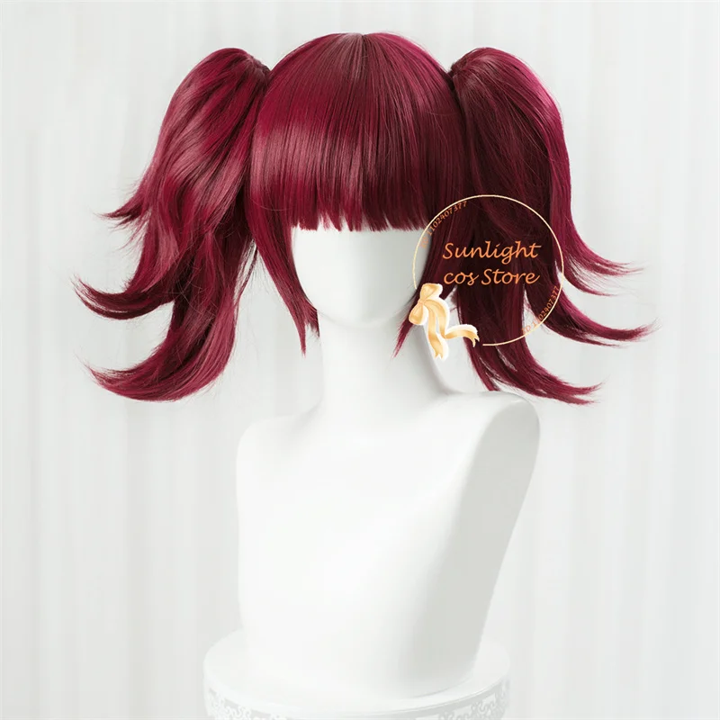 Anime Wigs Cosplay Mey Rin Cosplay Wig 40cm Short Dark Red Wigs Heat Resistant Synthetic Hair Women Party Wig + Wig Cap