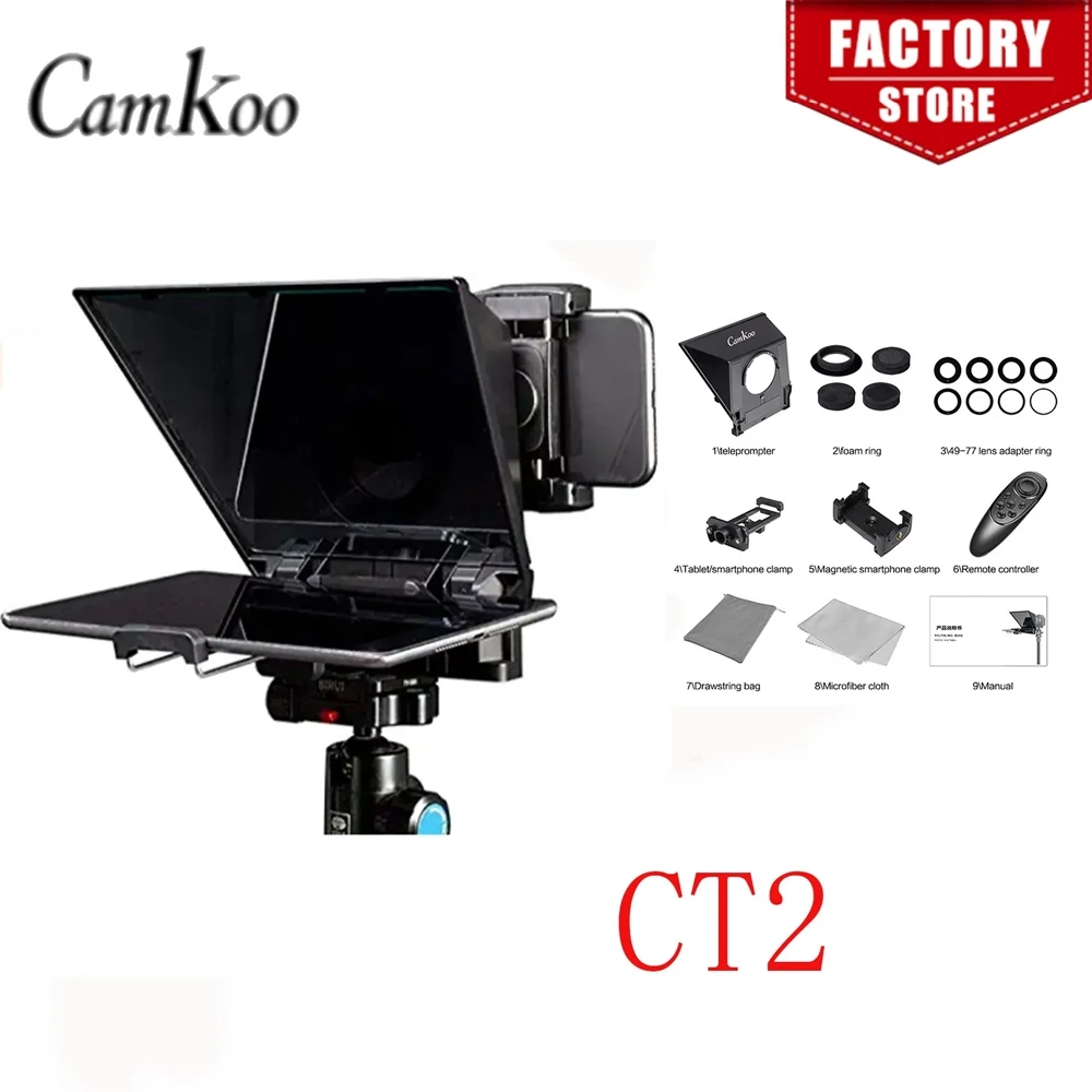 CamKoo CT2 Mini Teleprompter 8 inch Portable Supports Under 8\