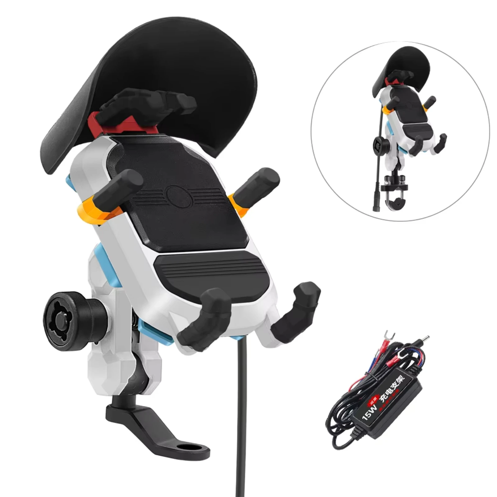 

New Style Motorcycle Mobile Support Antivibration Waterproof Cell Phone Mount Wireless Fast Charging QC3.0 Holder Bike Bracket