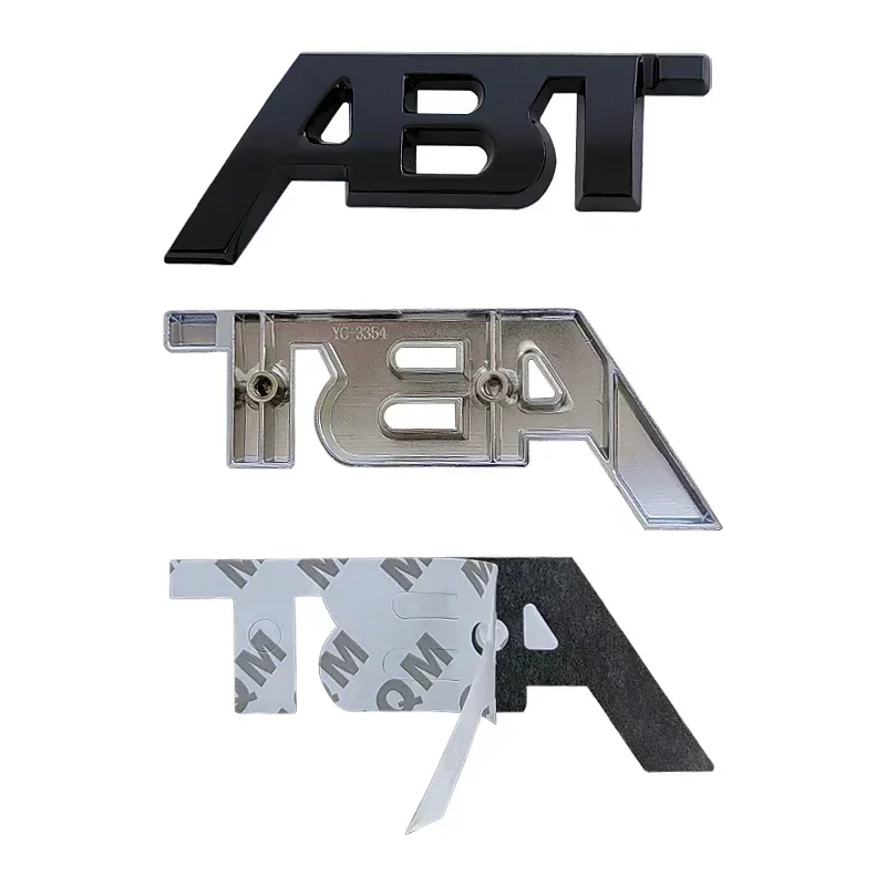 3D Metal ABT Logo Letters Car Front Grill Emblem Badge Sticker For Audi A3 A4 A5 A7 A7 Q3 Q5 Q7 TT RS6 RS3 VW Golf 7 view 4