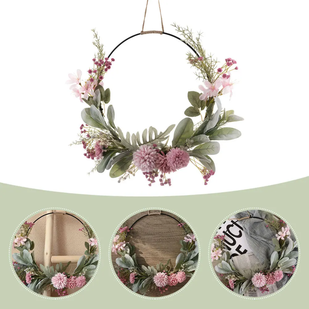 

Creative Wreath Pendant Delicate Artificial Flower Wedding Decor No Fading No Watering Required Home Wedding Wreath