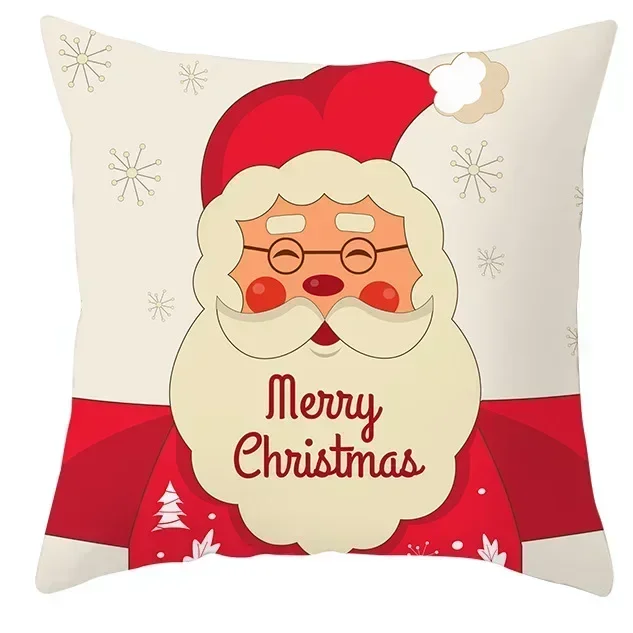 

Funda de cojín con estampado de Papá Noel, Feliz Navidad, 40/45/50/60cm, para el hogar, sala de estar, decoración de sofá,