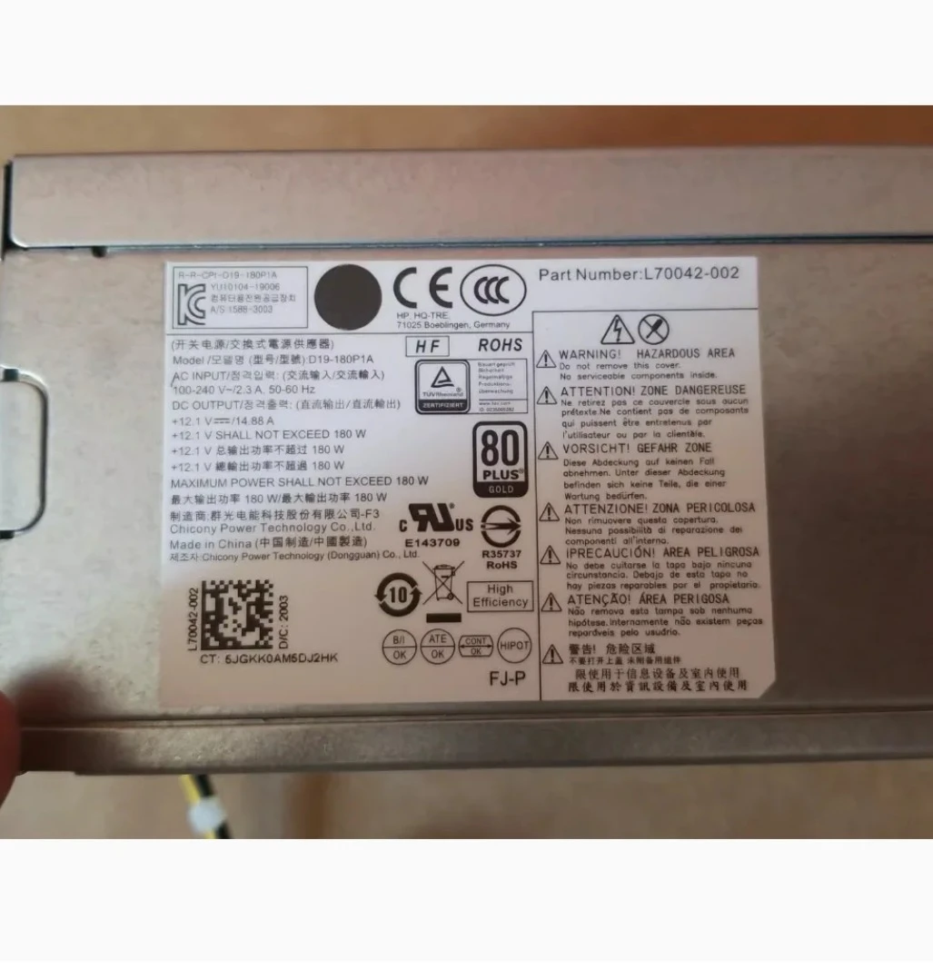 

SX For HP 280 Pro G3 MT 180W Power Supply A L70042-002 L70042-004 D19-180P1A PCK017