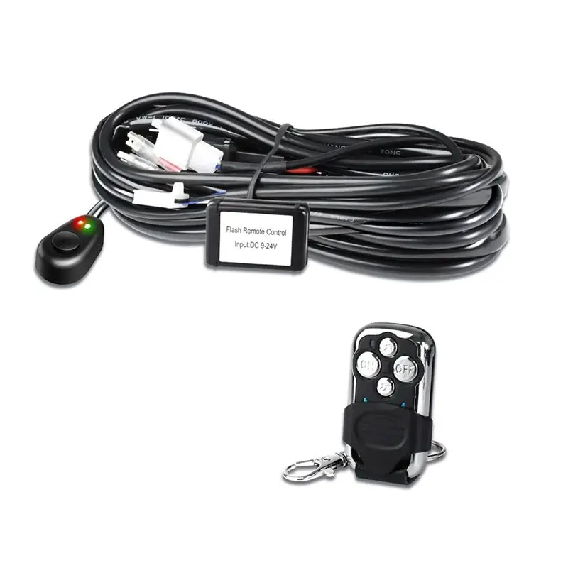 LED Light Bar Wiring Harness Kit 2 Leads 18 AWG Universal LED Wiring Harness Relay On & Off Switch Wiring Harness-A28K