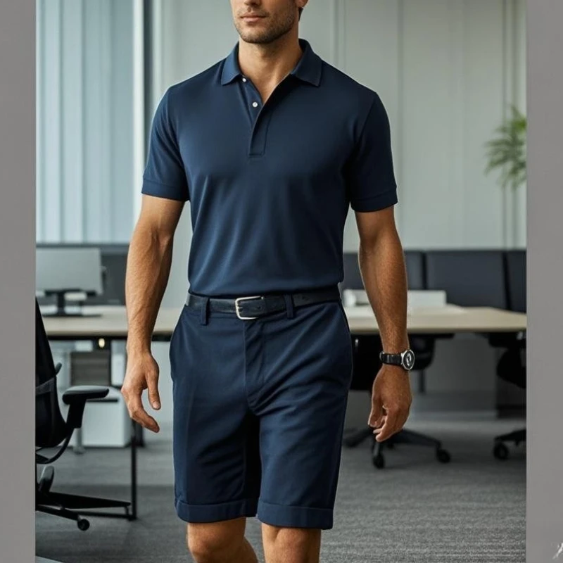 

Однотонные классические шорты, мужские летние высококачественные повседневные деловые шорты с эластичной резинкой на талии, мужские официальные шорты, рабочая одежда, офисные пляжные шорты