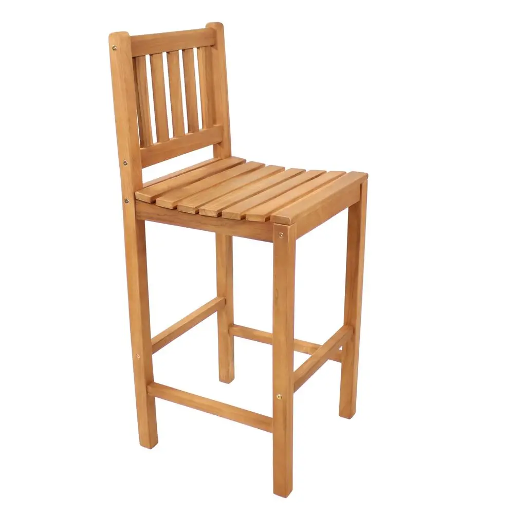 

Solid Teak Wood Outdoor Bar Chair for Patio, Home Bar, or Deck 330 lb Weight Capacity 43 Inches H