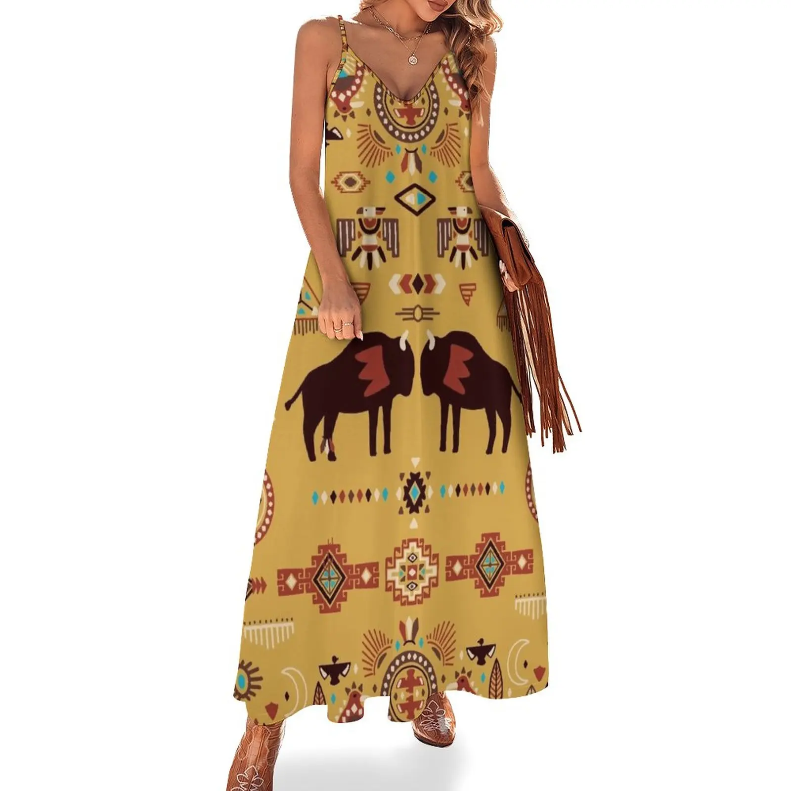 NATIVE Sleeveless Dress beach dresses dresses summer woman 2023 african dresses for woman