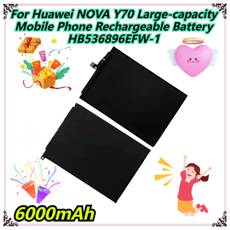 

6000mAh For Huawei NOVA Y70 Large-capacity Mobile Phone Rechargeable Battery HB536896EFW-1