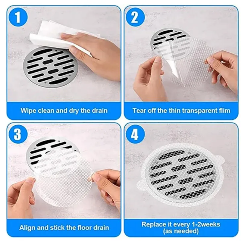 Disposable floor drain sticker  Insect and blockage prevention filter screen kitchen and bathroom sink drain plug cover stickers