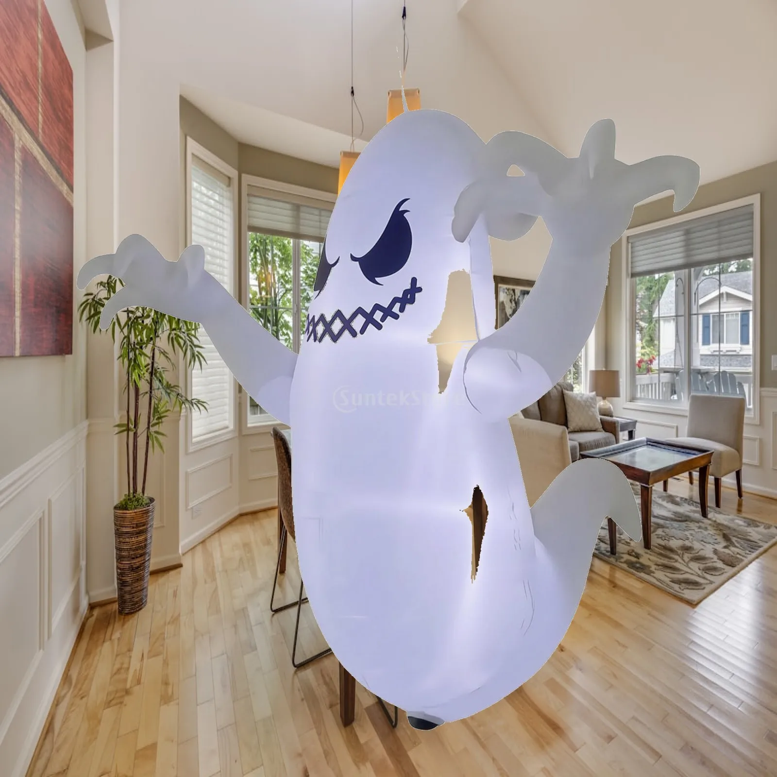 ハロウィン用インフレータブルゴーストライトled暗闇で光る屋外用ポリエステル製ゴーストデコレーション、庭やパーティーの夜に最適