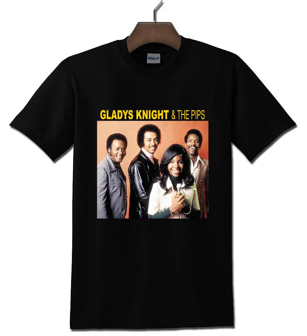 Gladys knight & pips & b soulグループミュージックブラックTシャツ、sから5xl