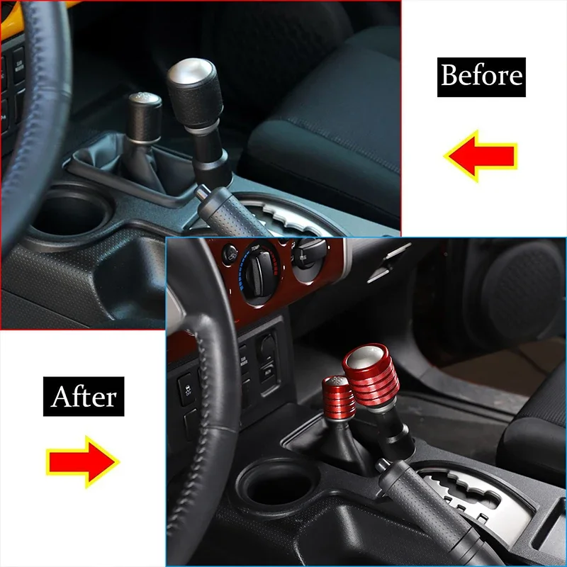 For 2007-2021 Toyota FJ Cruiser aluminum alloy car gear shift head rod decorative cover sticker interior accessories