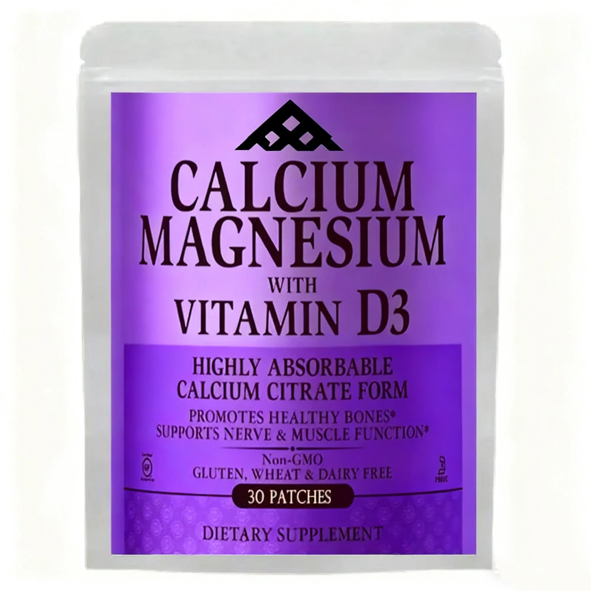 Calcium Magnesium Zinc Transdermal Patches With Vitamin D3 For Promotes Healthy Bone, Muscles, Calm Mood 30 Patches