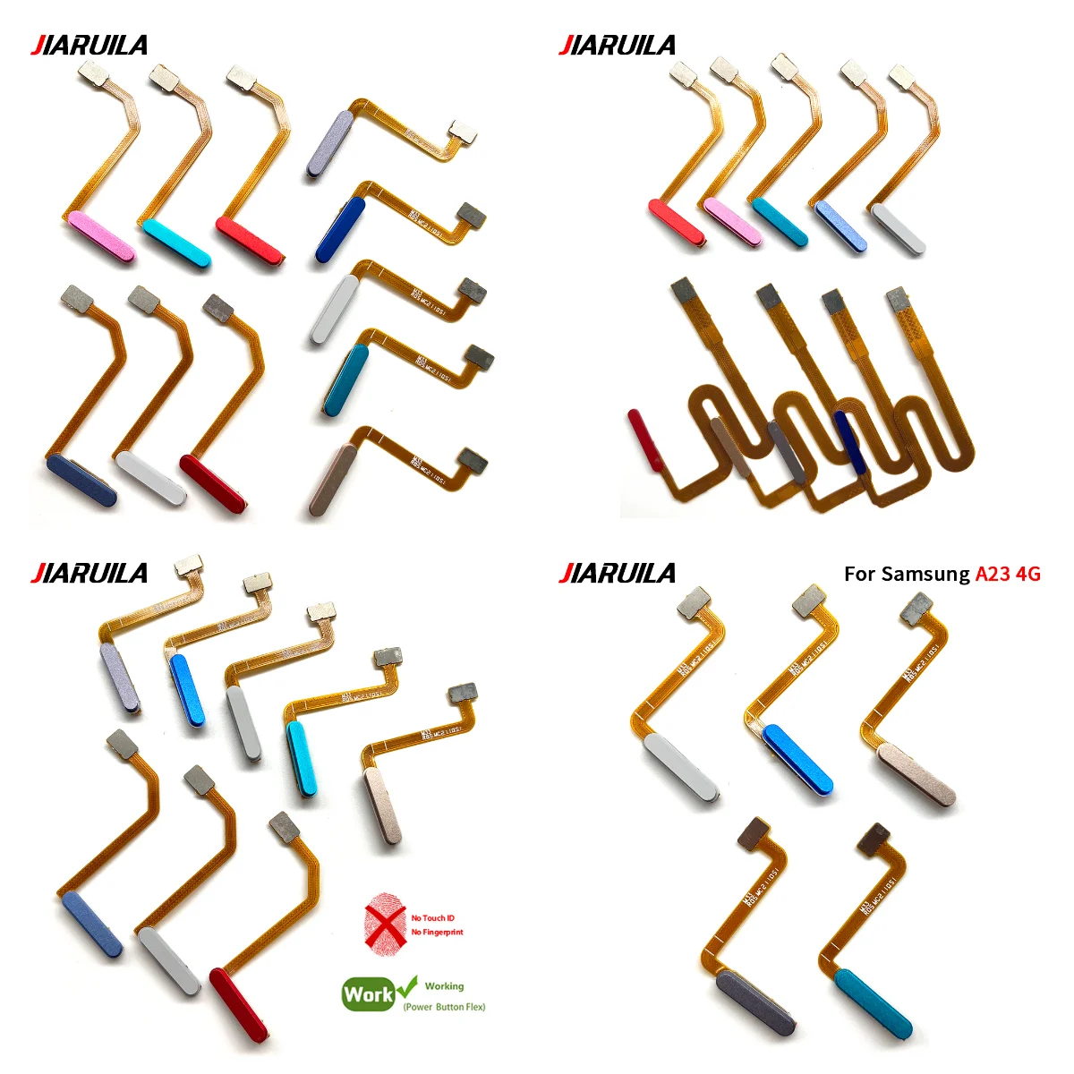 

10PCS Home Flex For Samsung A03S A15 5G A23 4G Fingerprint Sensor Home Return Key Menu Button Flex Ribbon Cable
