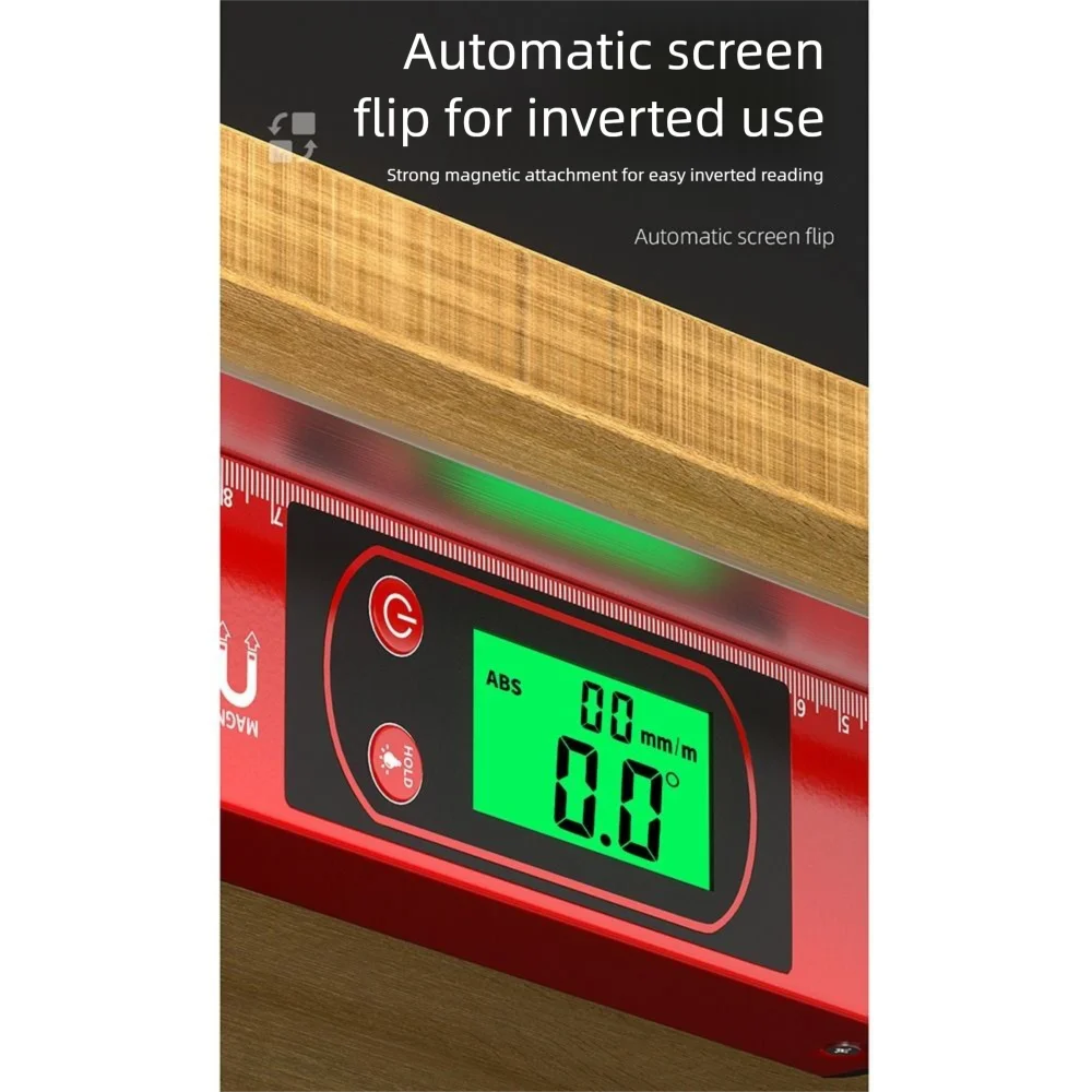 

LED Display Digital Protractor High Precision 30-100cm Length Angle Finder 0-90° Range Magnetic Base Electronic Inclinometer