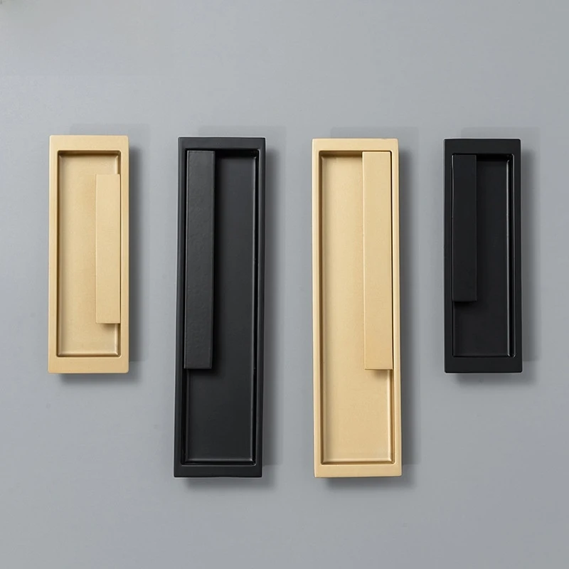 Minimalist Invisible Recessed Door Handles Grooved Embedded Pulls Concealed Hardware for Drawer Sliding Cabinet Furniture