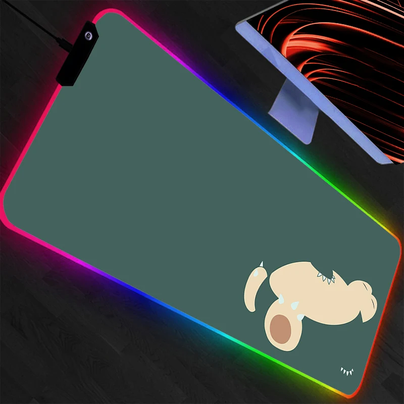 

Pokemon Pikachu RGB Mouse Pad Professional E-sports Gamers Speed Pc Gaming Rubber Keyboard Backlight LED Desk Mat Mousepad