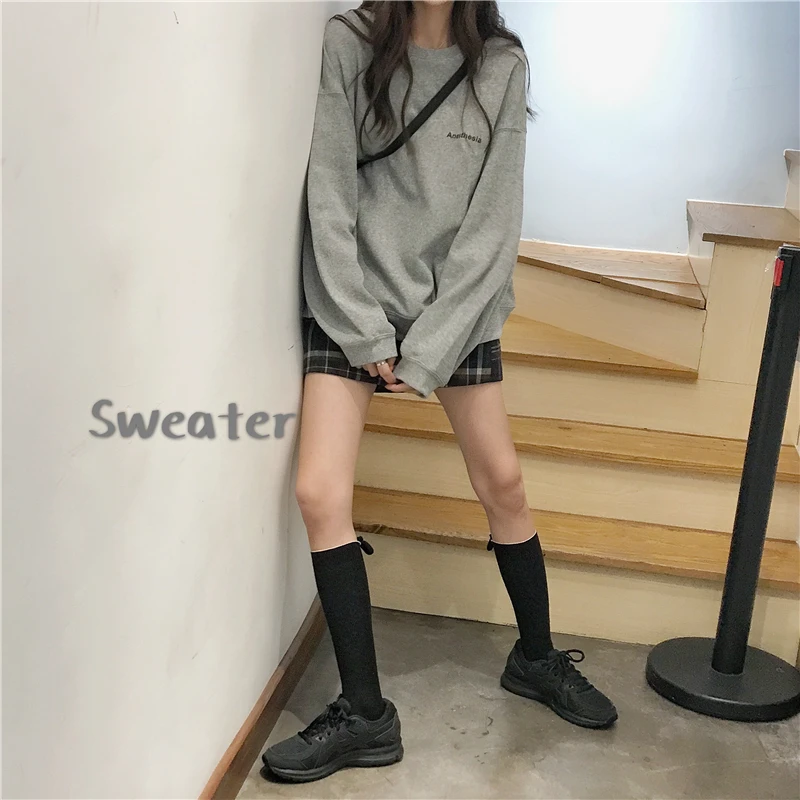 Hoodies Women Fashion Harajuku Letter Simple Spring Thin All-match Femme Sweatshirt Korean Chic Streetwear Black Girls Pullovers