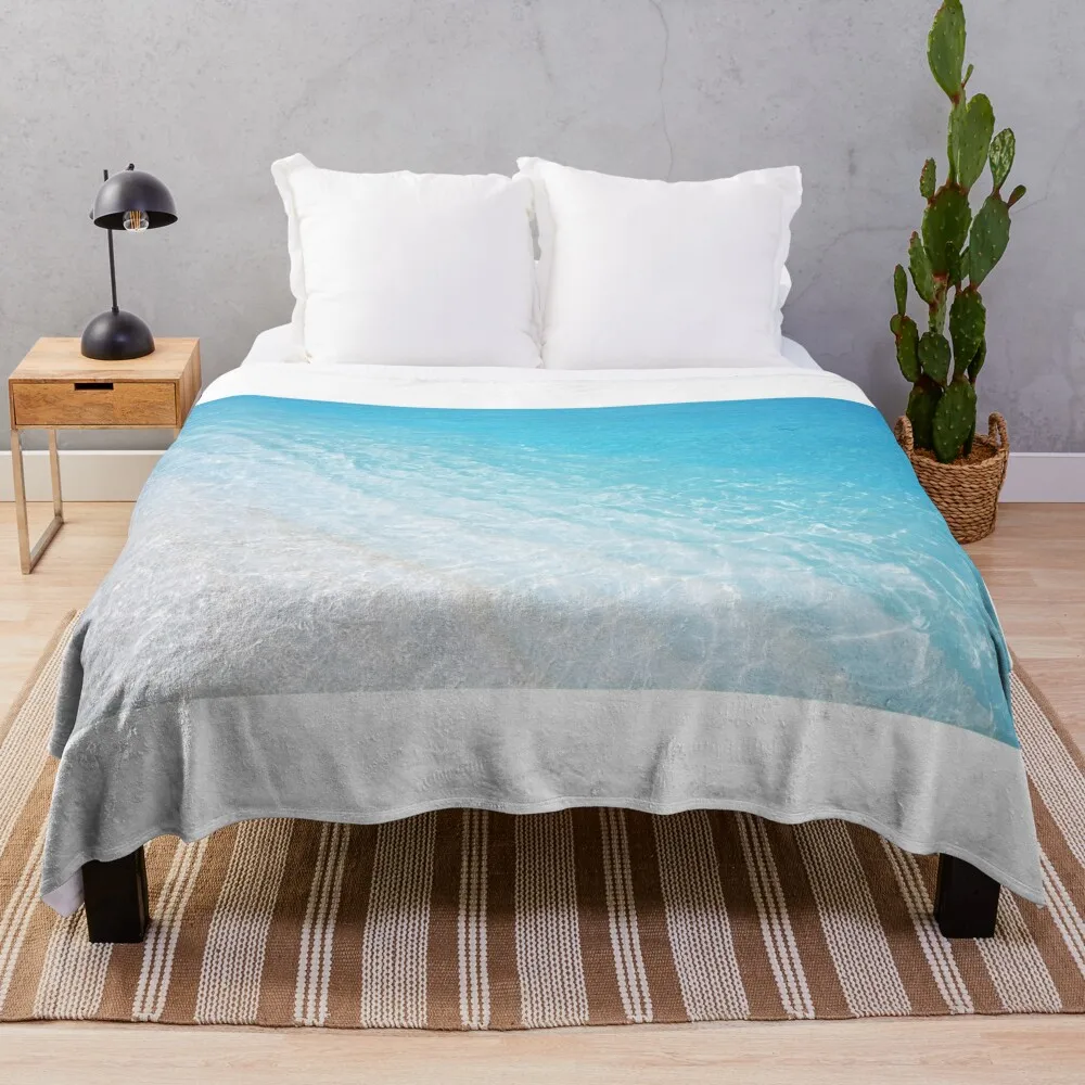 

Tropical Ocean Waves, Turquoise Blue Water Throw Blanket Flannels cosplay anime blankets ands Blankets