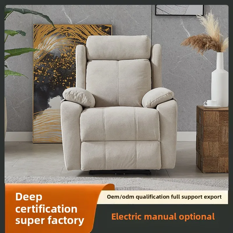 #Modern Single Sofa Recliner For Small Apartments Multifunctional With Massage Feature For Home Leisure Wood Frame